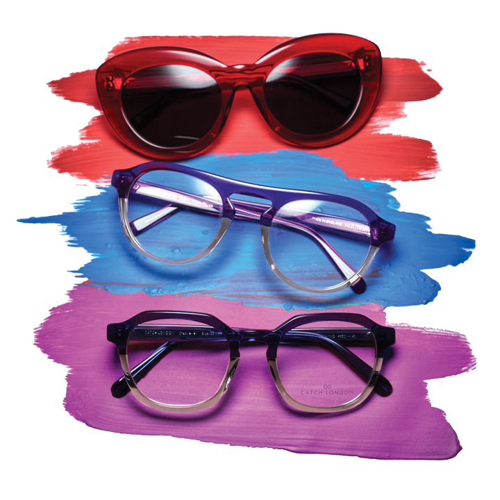 Catch London female model wearing City Purple frames